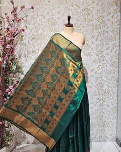 Copper Paithani Silk Saree Premium Soft Silk with Zari Border & Brocade Pallu