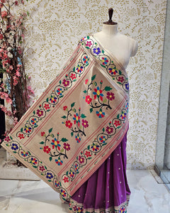 lotus paithani sari