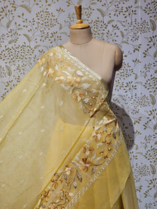 Kota Doriya Saree Floral Resham Embroidery Border with Designer Pallu