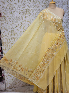 Kota Doriya Saree Floral Resham Embroidery Border with Designer Pallu