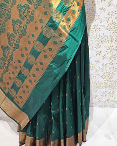 Copper Paithani Silk Saree Premium Soft Silk with Zari Border & Brocade Pallu