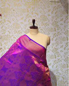 Copper Paithani Silk Saree Premium Soft Silk with Zari Border & Brocade Pallu