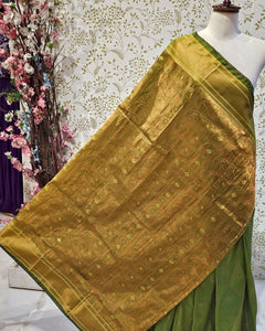 Copper Paithani Silk Saree Premium Soft Silk with Zari Border & Brocade Pallu