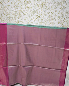 Tissue Kanjivaram Saree Floral Jaal Body with Skirt Border & Brocade Pallu