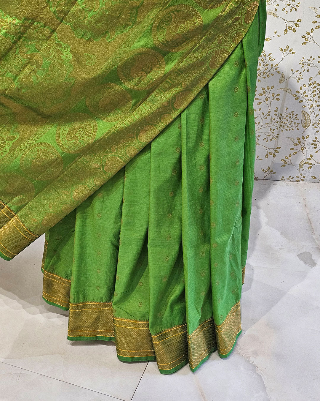 Copper Paithani Silk Saree  Premium Soft Silk with Zari Border & Brocade Pallu
