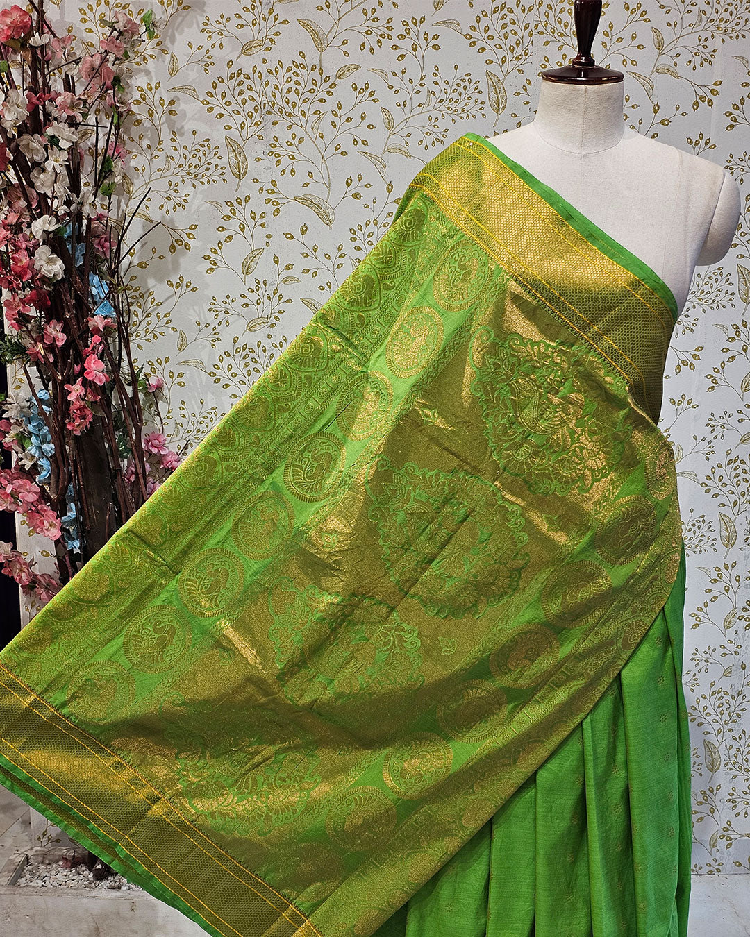 Copper Paithani Silk Saree  Premium Soft Silk with Zari Border & Brocade Pallu