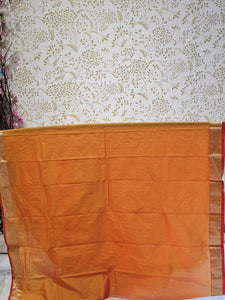 Silk Kanjivaram Saree  Light Gold Jari Butti Pattern with Karvati Border & Brocade Pallu