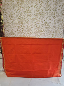 Kanjivaram Silk Saree  Light Gold Jari Butti with Small Border & Brocade Pallu