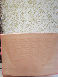 Banarasi Tissue Organza Saree  Minimalistic Floral Motifs & Soft Gold Zari Border