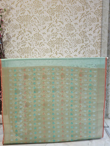 Banarasi Tissue Organza Saree Floral Resham & Zari Jaal with Meenakari Detailing