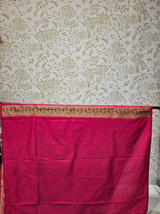 Banarasi Brocade Saree Tissue Silk with Multicolor Floral Border & Rich Pallu