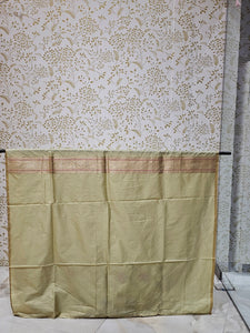 Banarasi Soft Silk Saree  Silver Golden Meenakari Jaal with Golden Jari Brocade Pallu