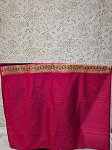 Banarasi Brocade Saree Tissue Silk with Multicolor Floral Border & Rich Pallu