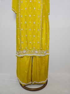 Chiffon Kurta Set with Cutdana & Pearl Handwork