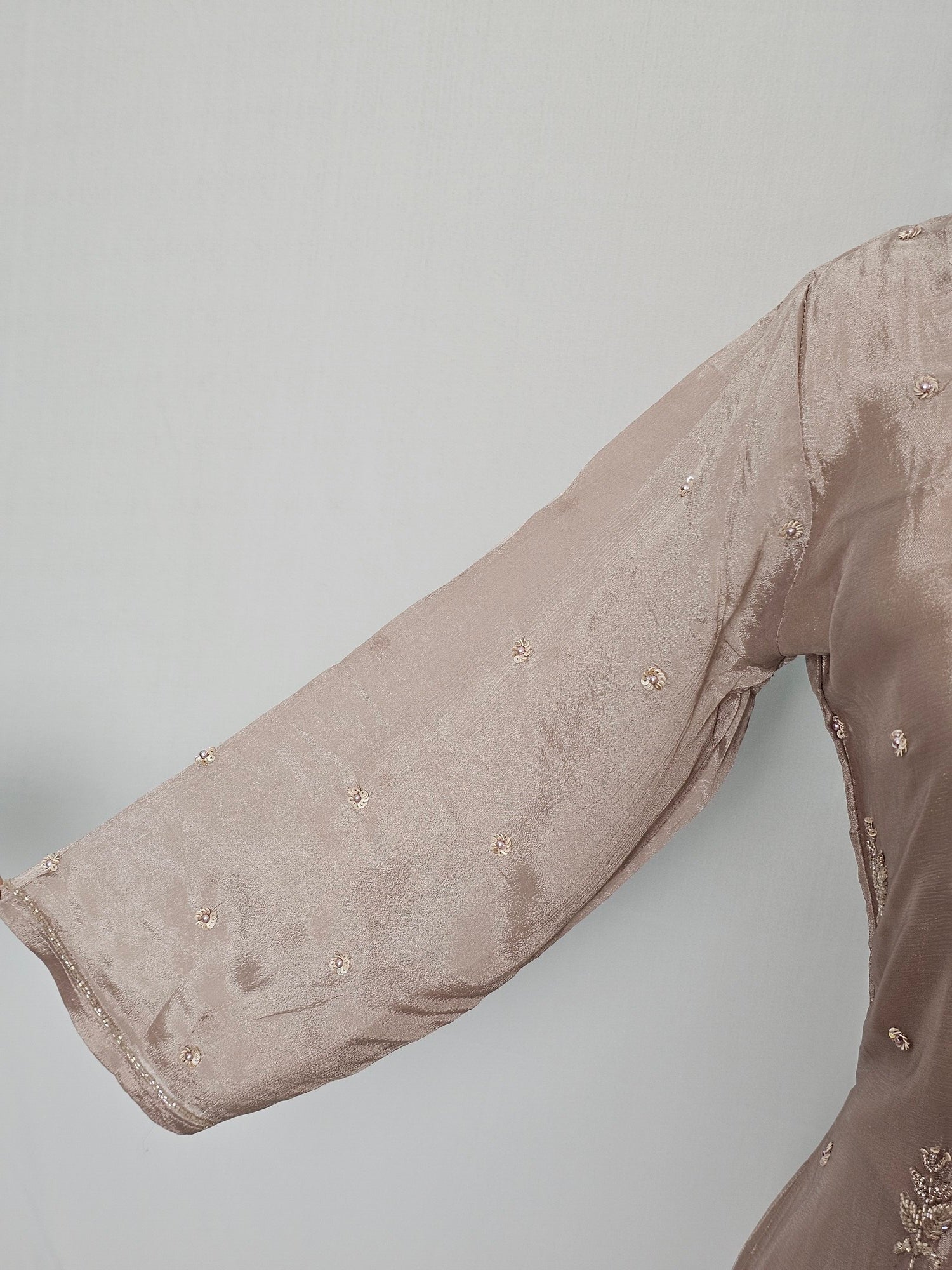 Chiffon Kurta Set with Cutdana & Mirror Handwork