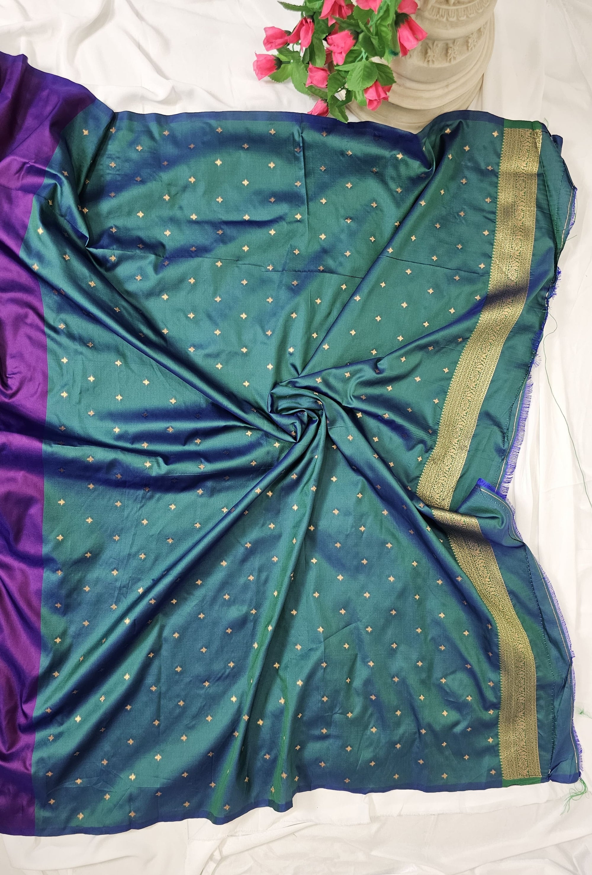Purple Semi-Silk Paithani Saree with Gold Zari Irkal Border & Tava Pallu  Wedding & Festive Wear