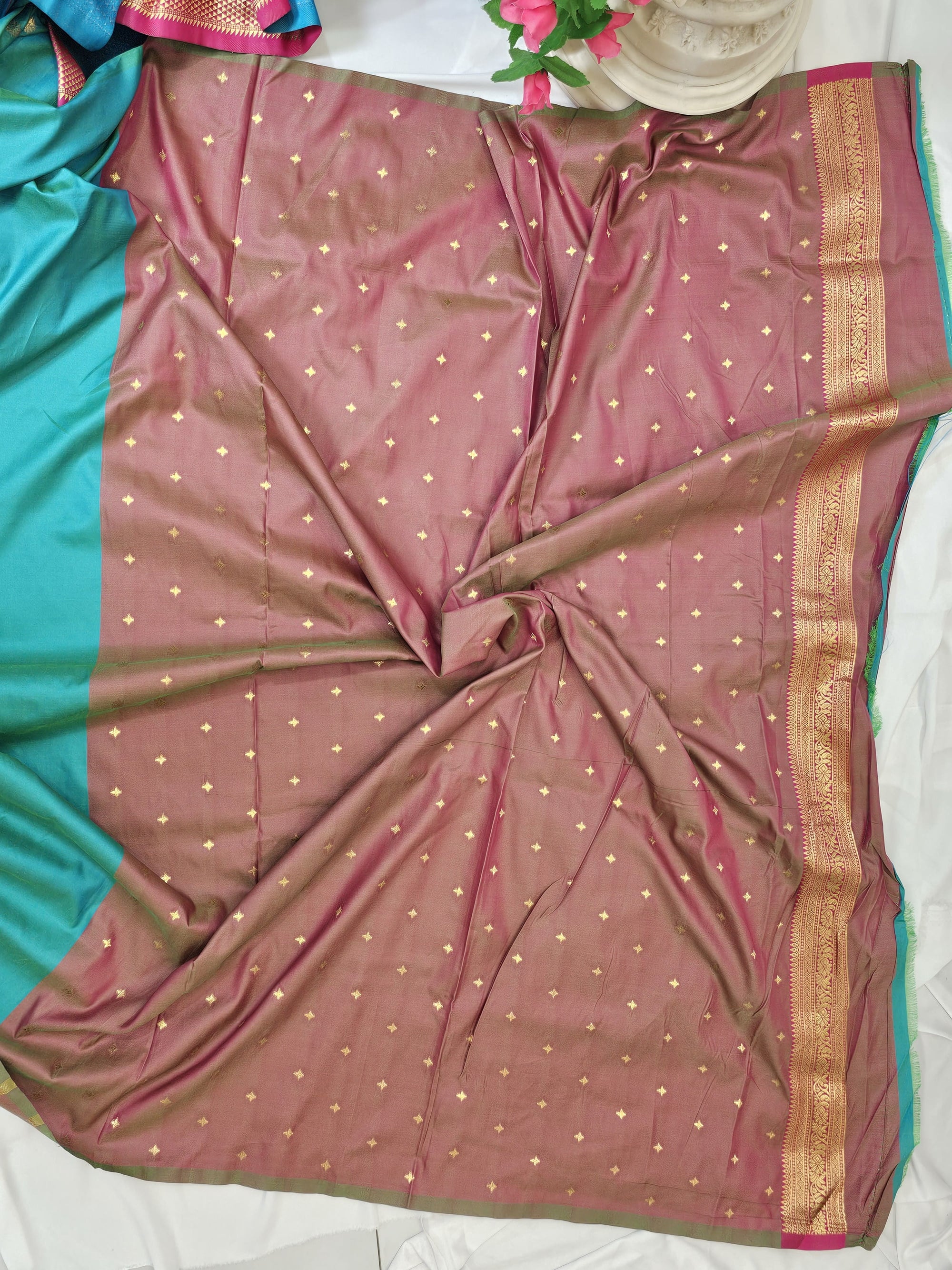 Sea Green Semi-Silk Paithani Saree with Gold Zari Irkal Border & Tava Pallu Wedding & Festive Wear
