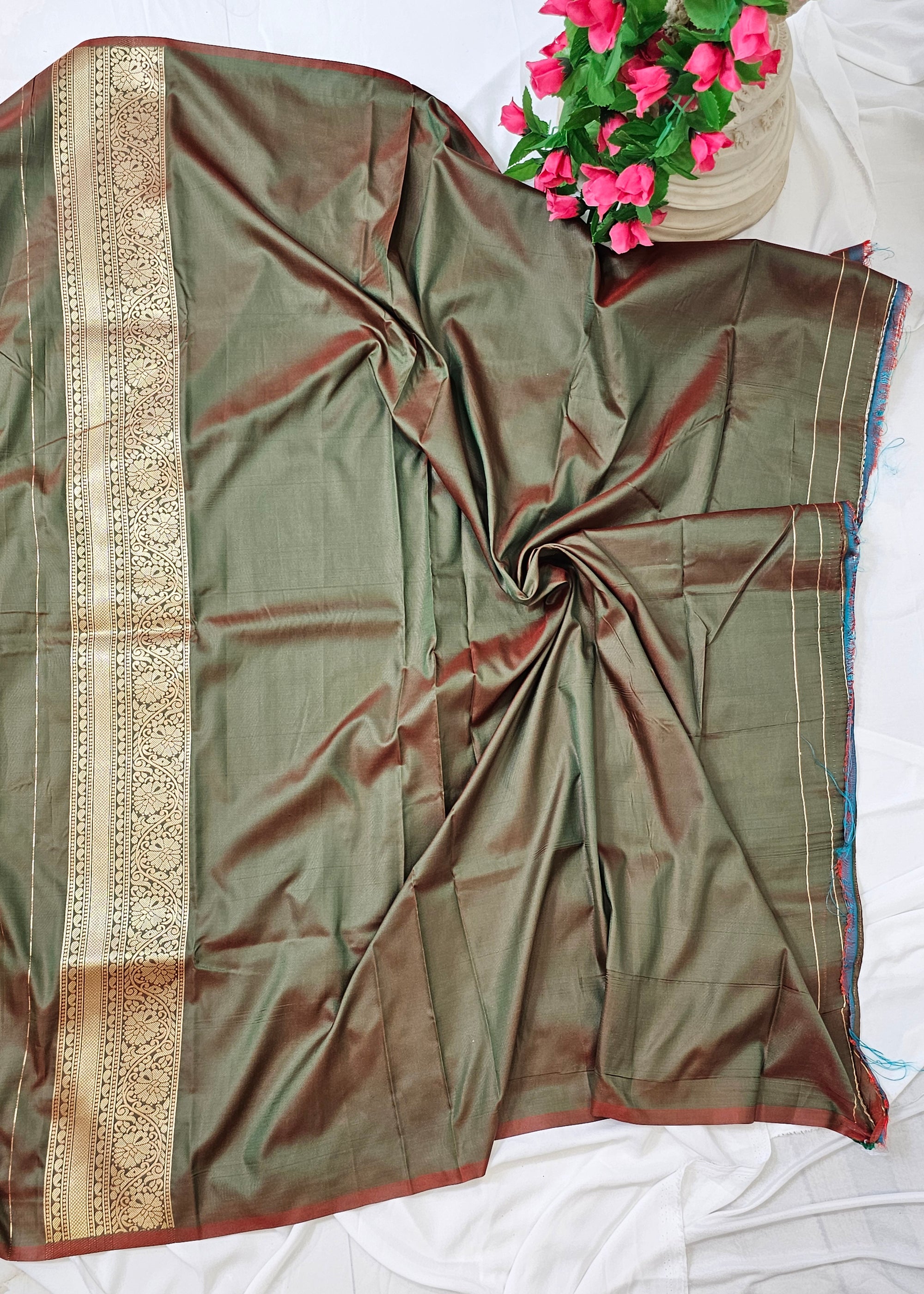 Anjiri Soft-Silk Paithani Saree with Gold Zari Open Rajhans Border & Jai Jui Full Butti – Wedding & Festive Wear