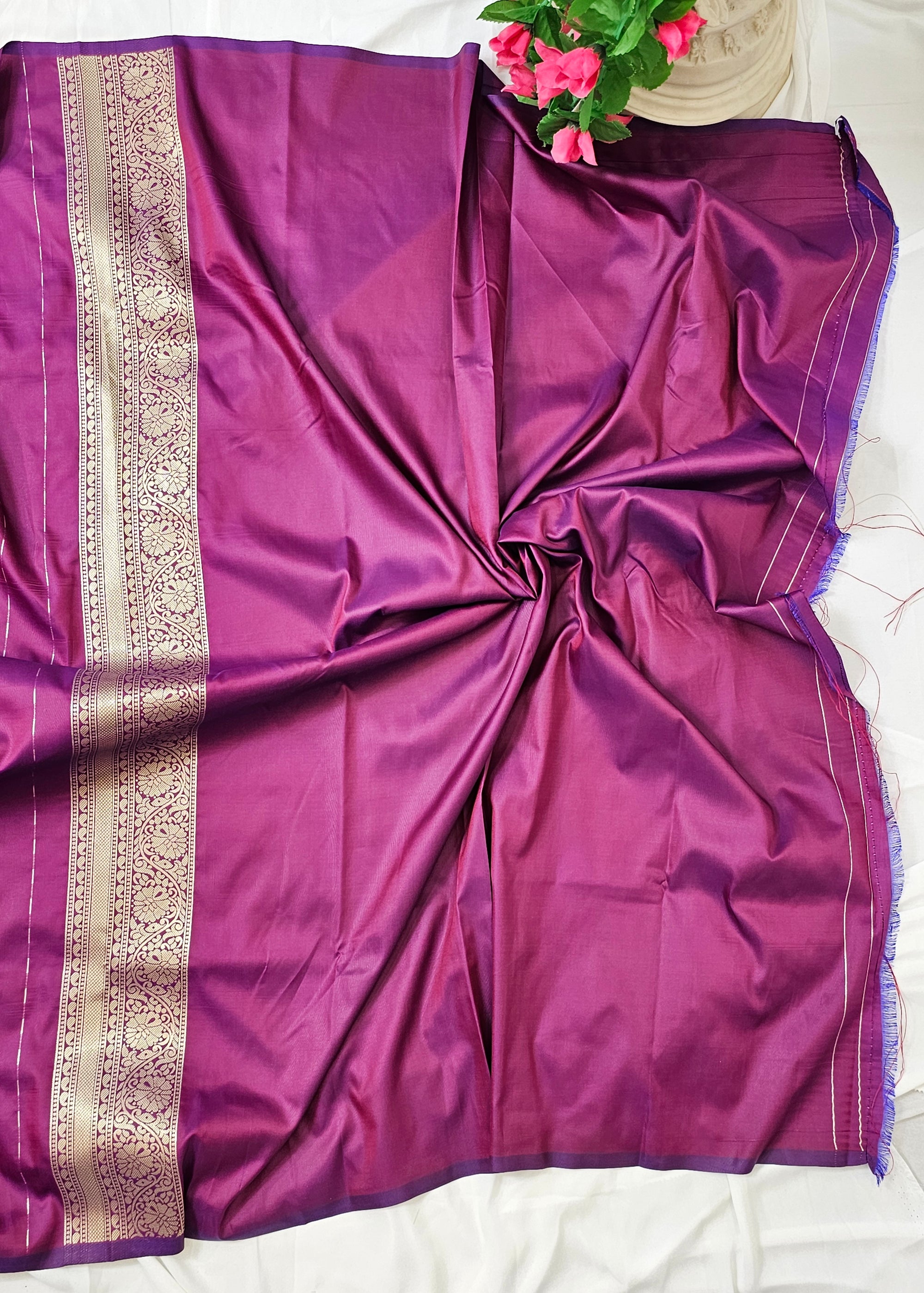 Purple Soft-Silk Paithani Saree with Gold Zari Open Rajhans Border & Jai Jui Full Butti – Wedding & Festive Wear