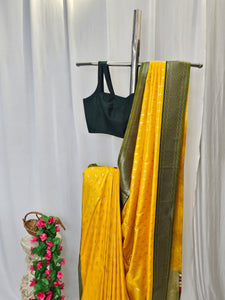 Yellow Soft-Silk Paithani Saree with Gold Zari Narli Border & Classic Paithani Pallu – Wedding & Festive Wear