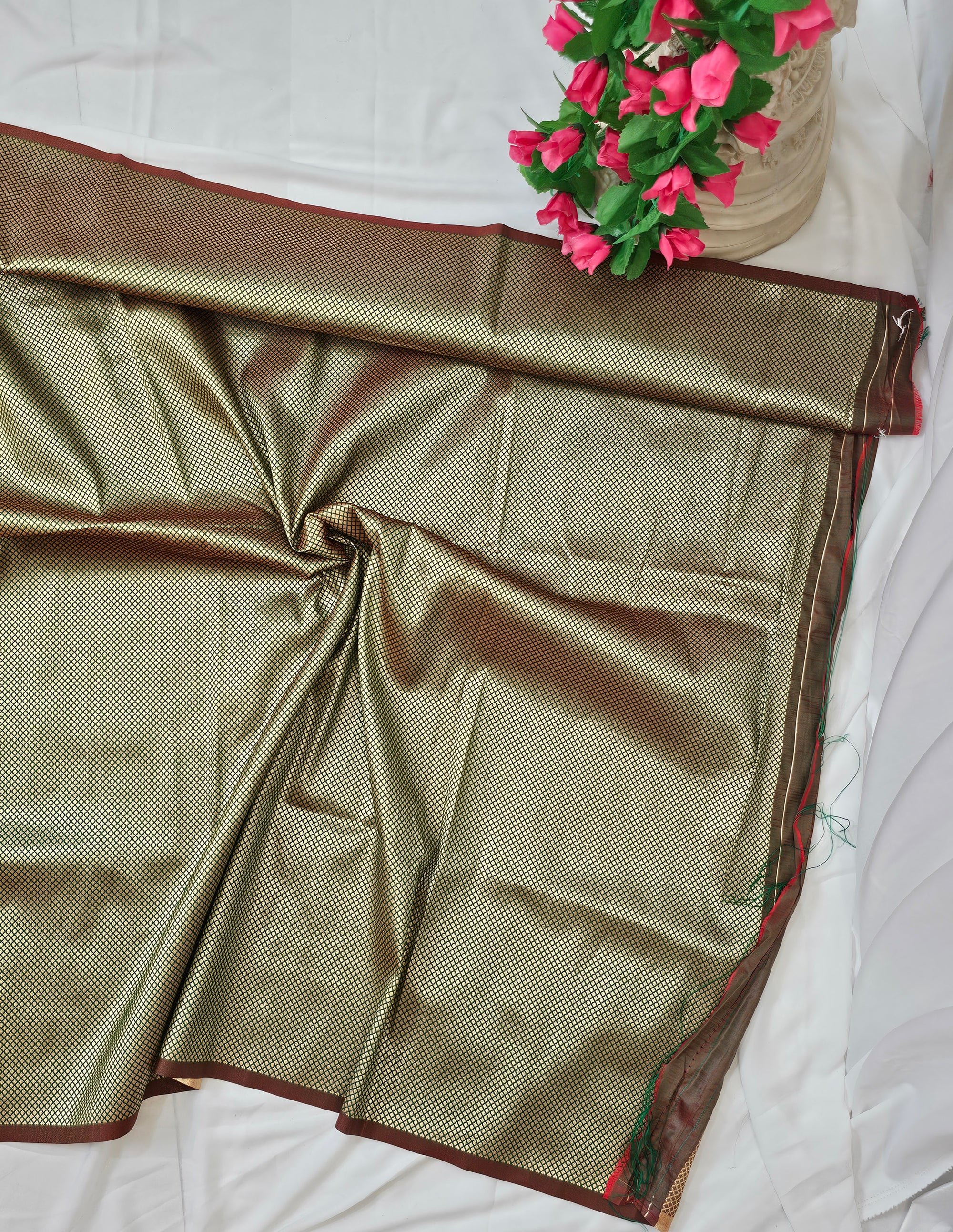 Orange Soft-Silk Paithani Saree with Gold Zari Narali Border & Paithani Pallu – Wedding & Festive Wear