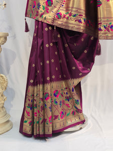 Wine Soft Silk Saree with Elegant Big Border