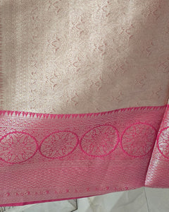 Tissue Kanjivaram Saree Light Gold Zari Lining & Designer Butti with Skirt Border