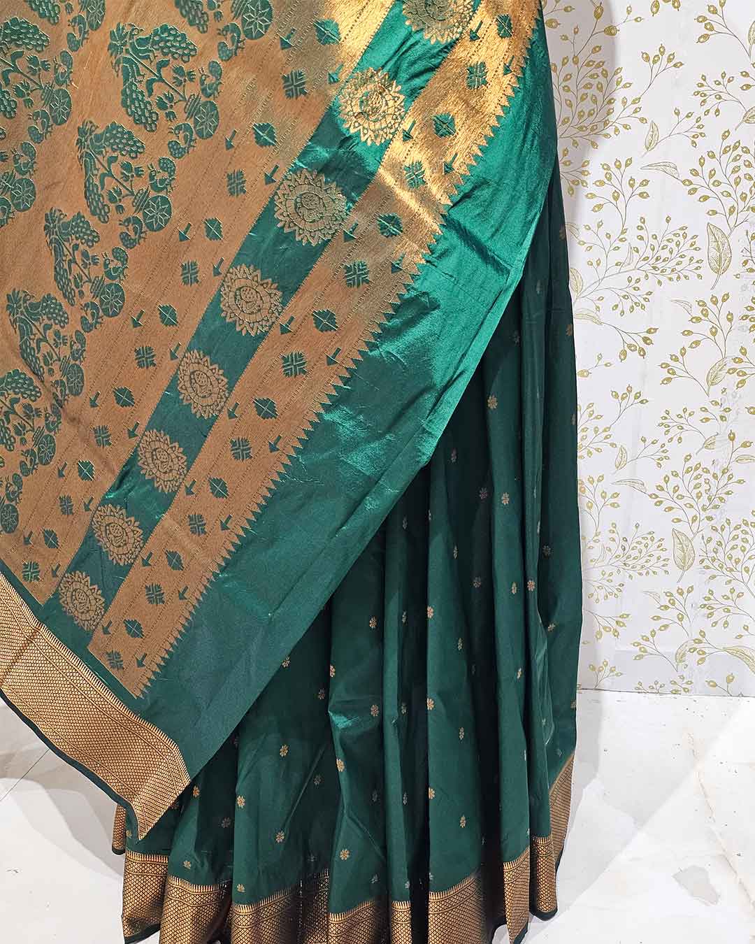 Copper Paithani Silk Saree  Premium Soft Silk with Zari Border & Brocade Pallu