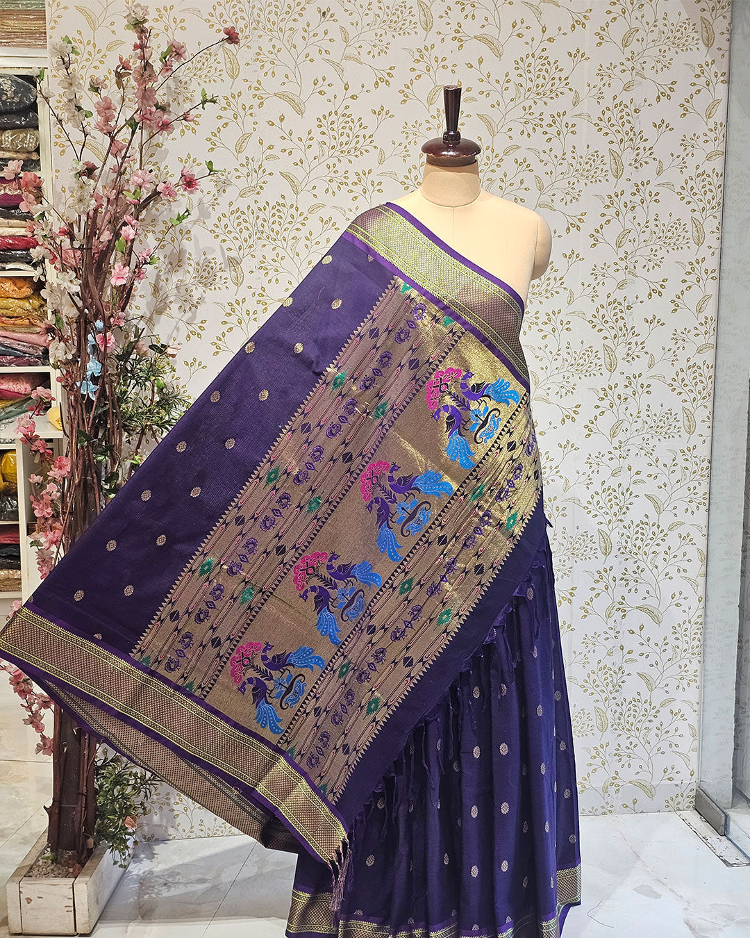 cotton paithani sari
