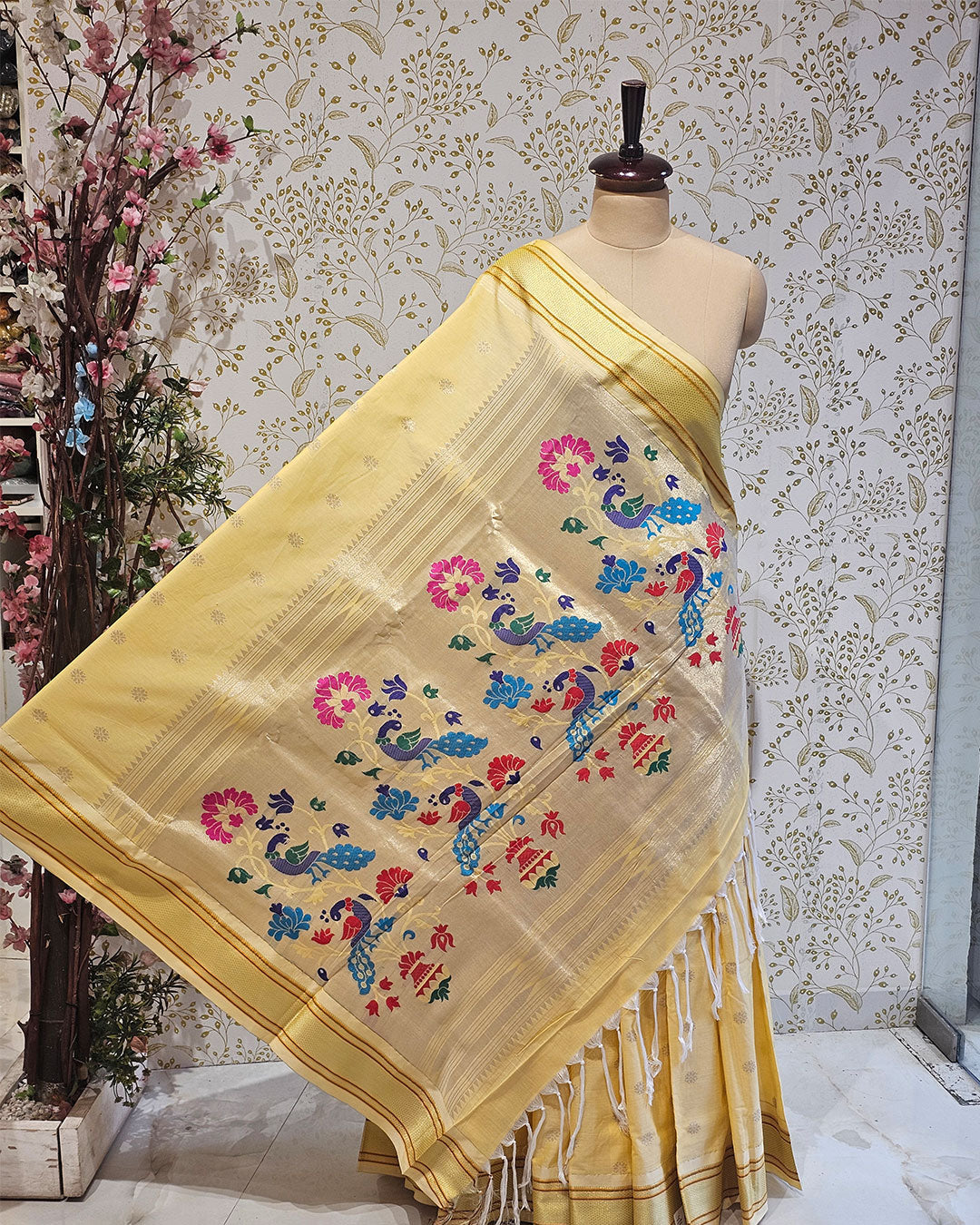 cotton paithani sari