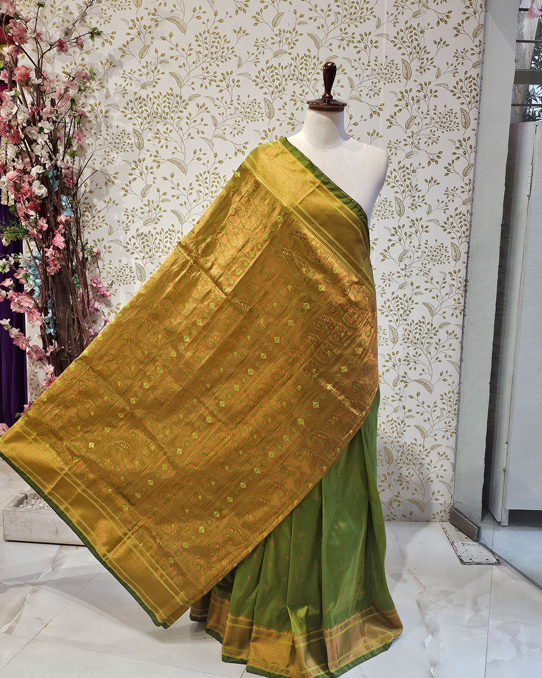 Copper Paithani Silk Saree  Premium Soft Silk with Zari Border & Brocade Pallu