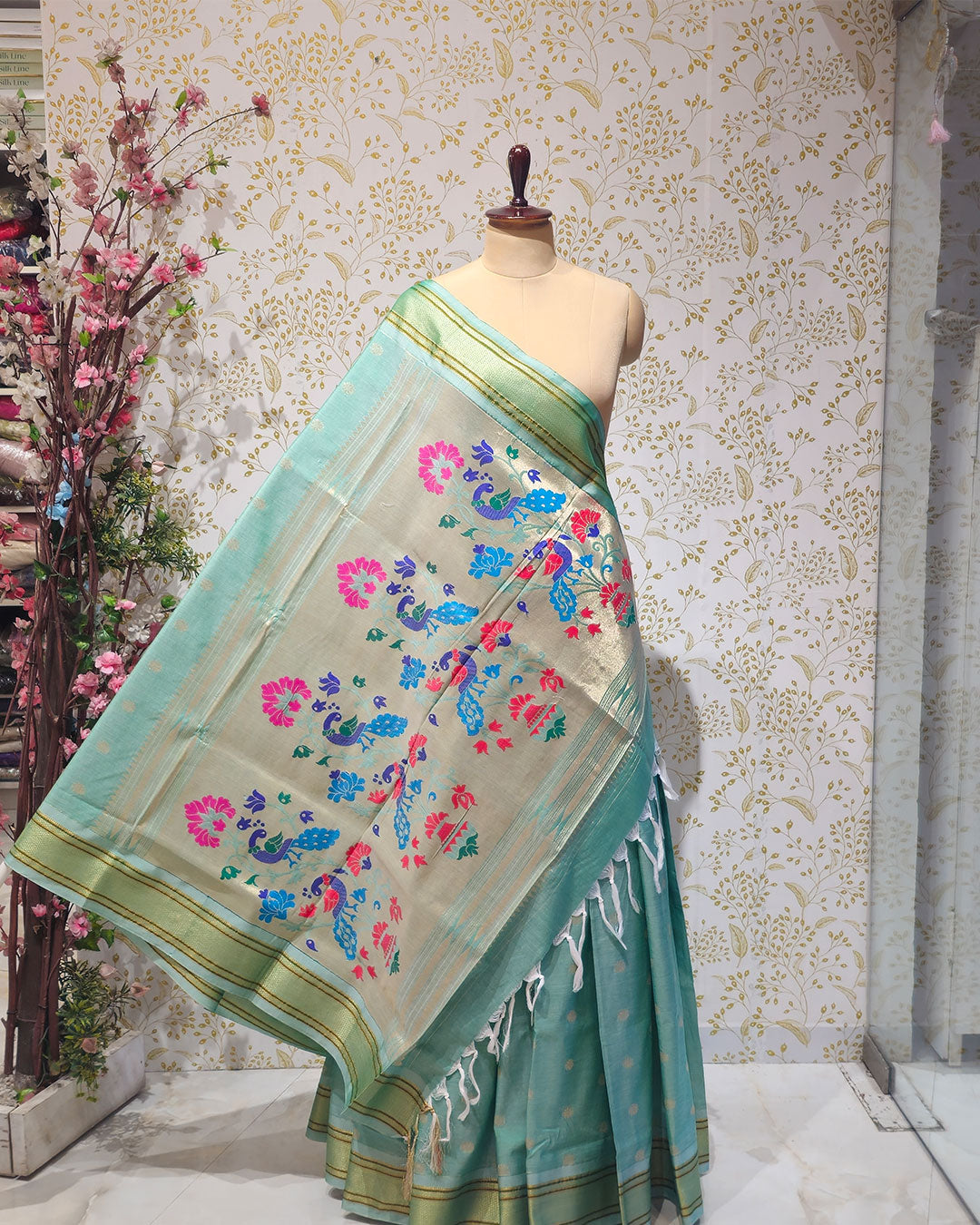 cotton paithani sari