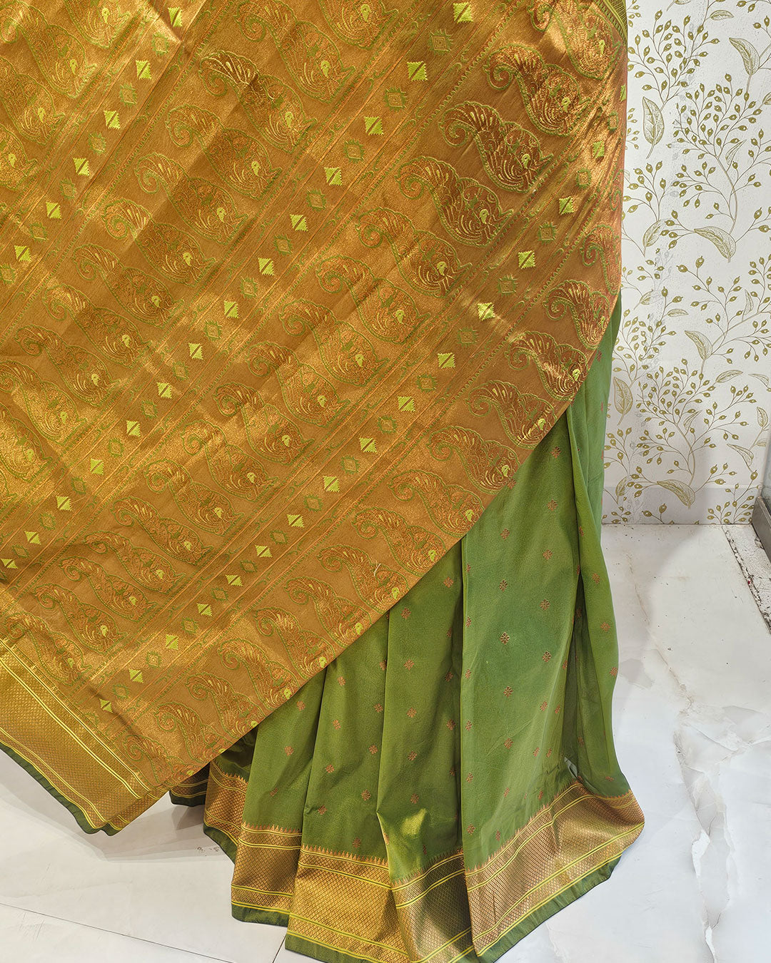 Copper Paithani Silk Saree  Premium Soft Silk with Zari Border & Brocade Pallu