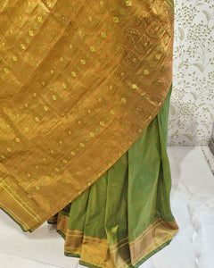 Copper Paithani Silk Saree  Premium Soft Silk with Zari Border & Brocade Pallu