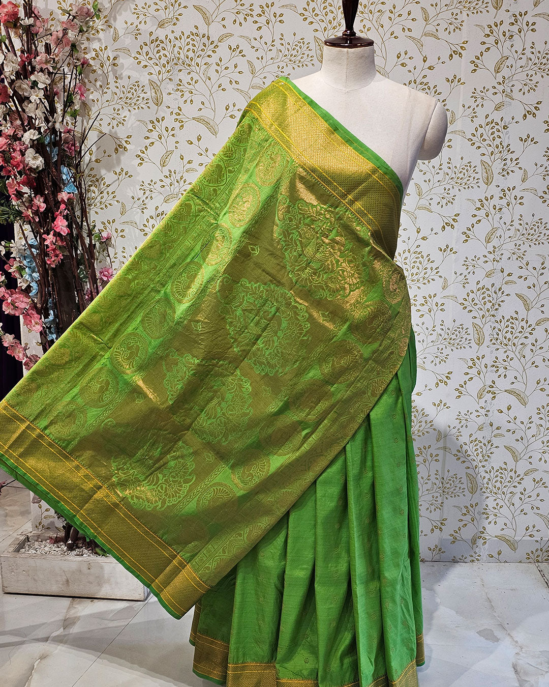 Copper Paithani Silk Saree  Premium Soft Silk with Zari Border & Brocade Pallu
