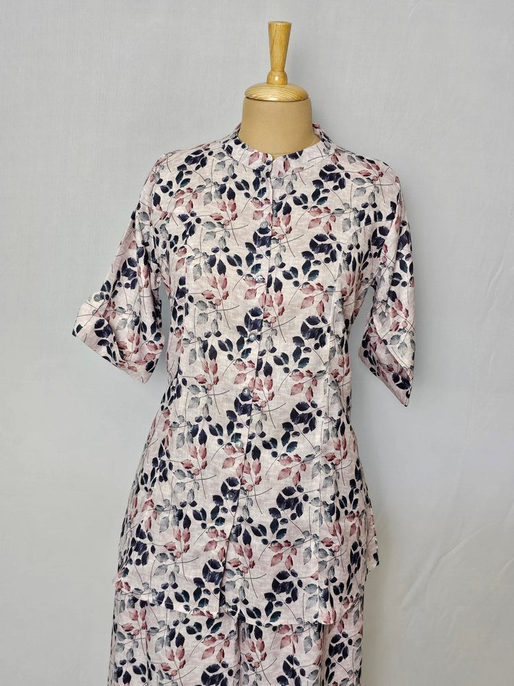 Linen Floral Print Co-ord Set for Women