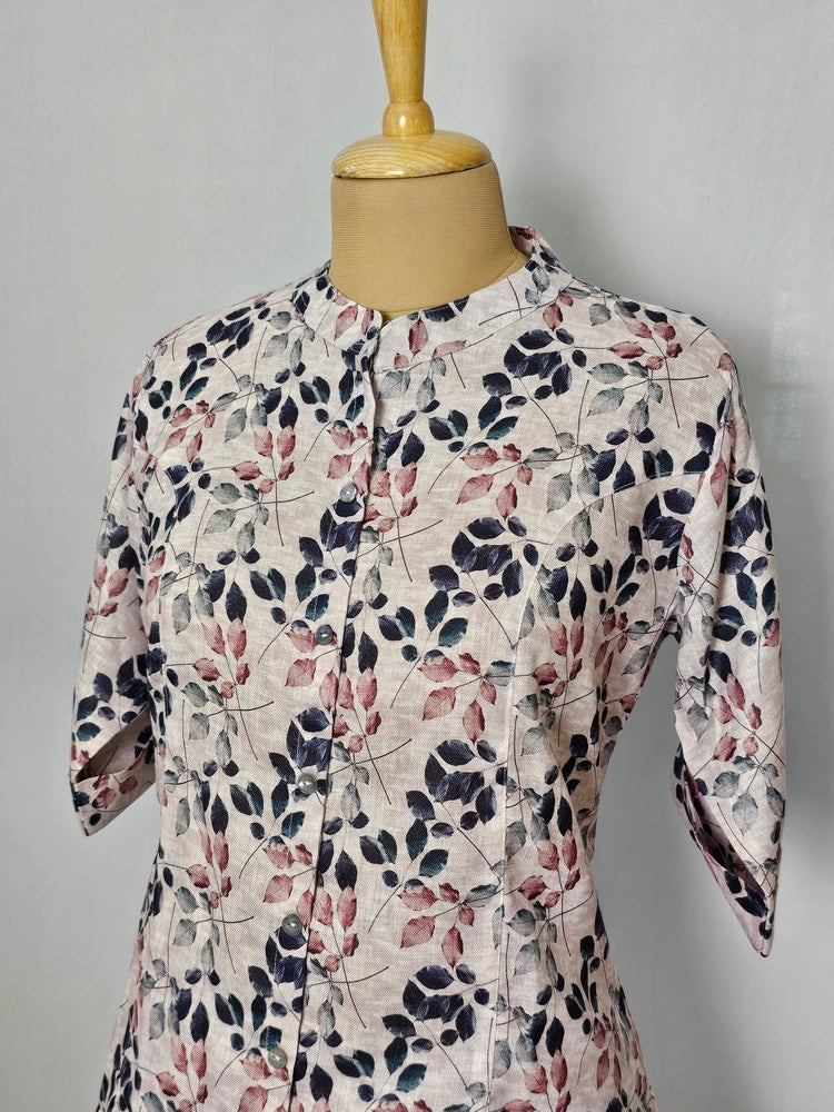 Linen Floral Print Co-ord Set for Women