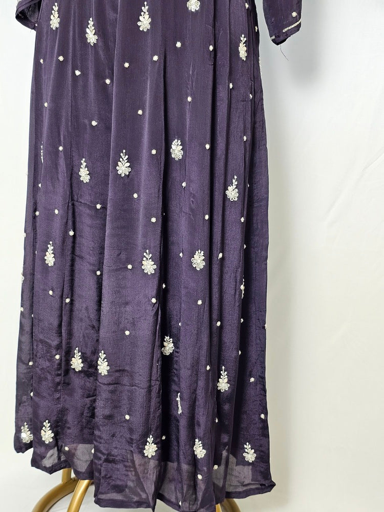 Chiffon Anarkali Kurta Set with Katdana & Sequin Hand Embroidery