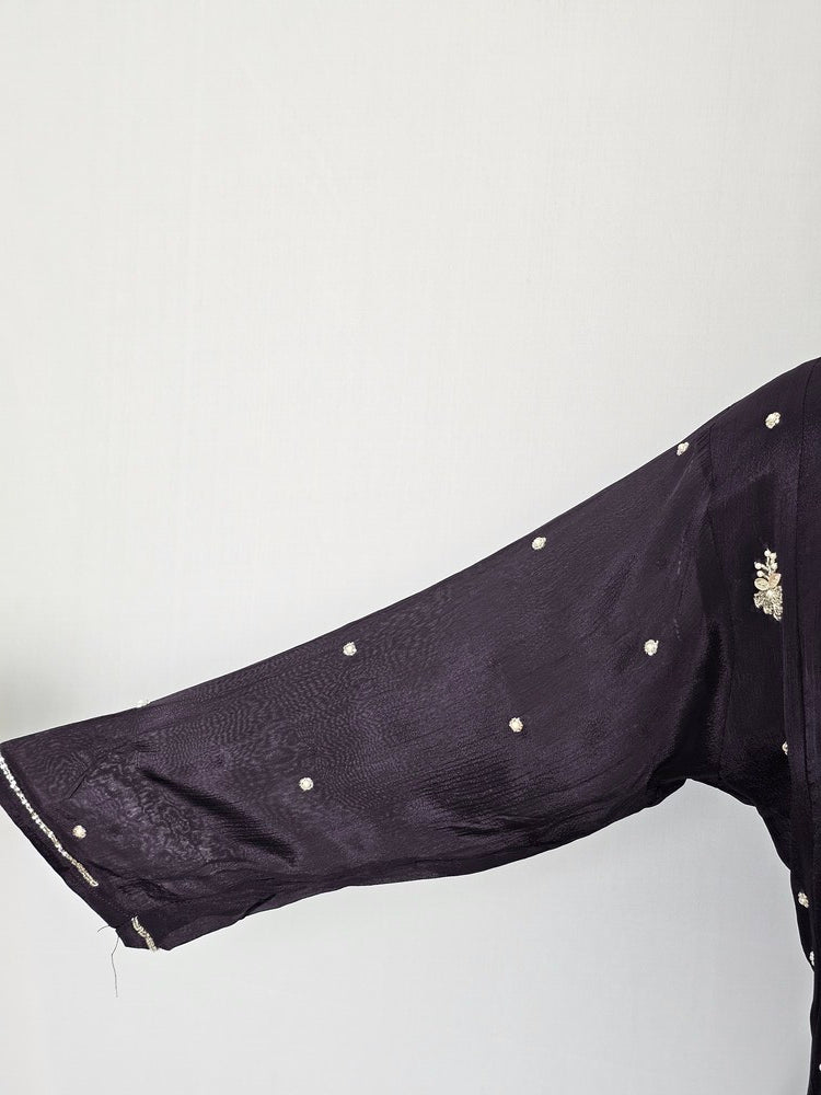 Chiffon Anarkali Kurta Set with Katdana & Sequin Hand Embroidery