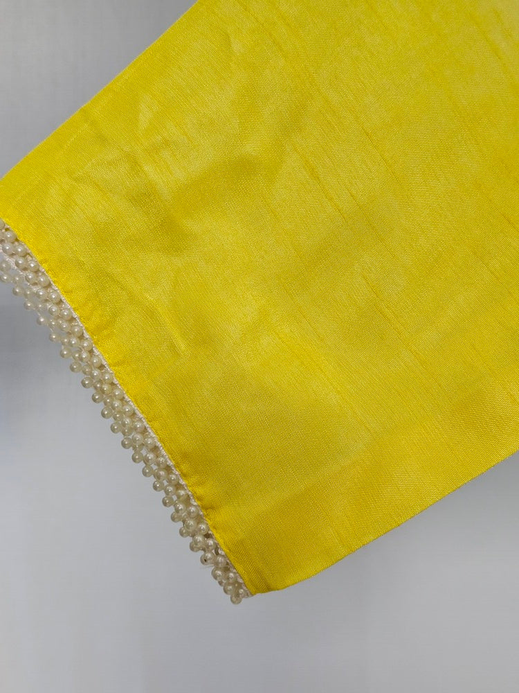 Silk Hand-Embroidered Kurta Set with Organza Dupatta