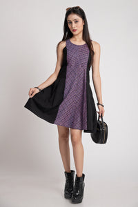 Cotton Short Dress with A-Line Kali Style