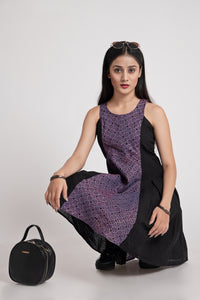 Cotton Short Dress with A-Line Kali Style