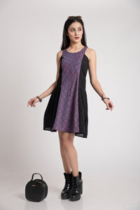 Cotton Short Dress with A-Line Kali Style