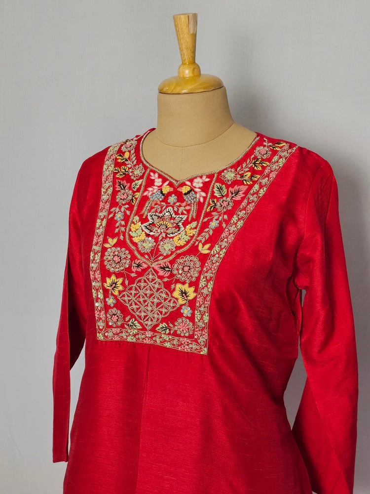 Silk Zardozi Embroidered Kurta Set
