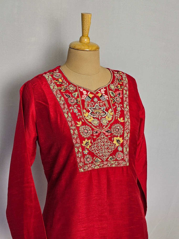 Silk Zardozi Embroidered Kurta Set