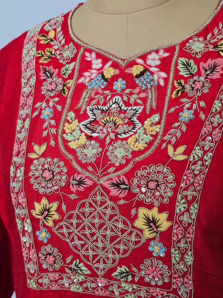 Silk Zardozi Embroidered Kurta Set