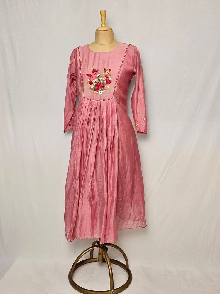 Cotton Thread Embroidered Anarkali Dress