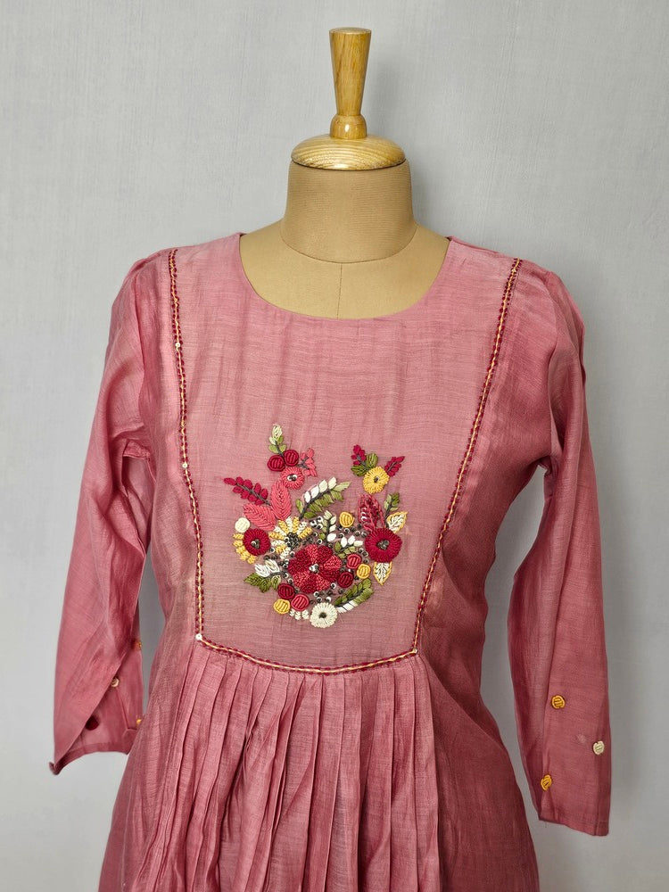 Cotton Thread Embroidered Anarkali Dress