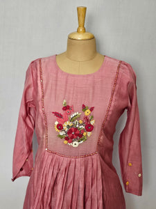 Cotton Thread Embroidered Anarkali Dress