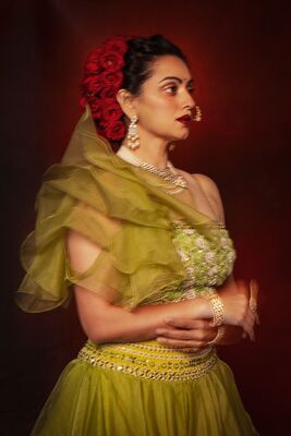 Organza Indo-Western Lehenga with Hand Embroidery